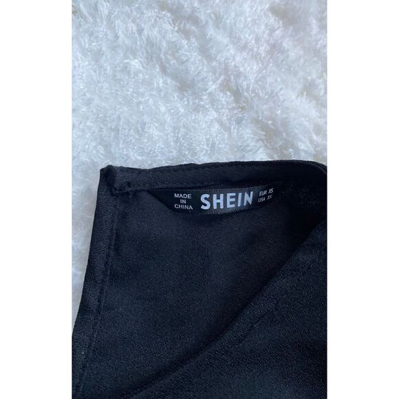 Shein Pearl Beaded Drawstring Cuff lantern Long Sleeve blouse top - Picture 4 of 5